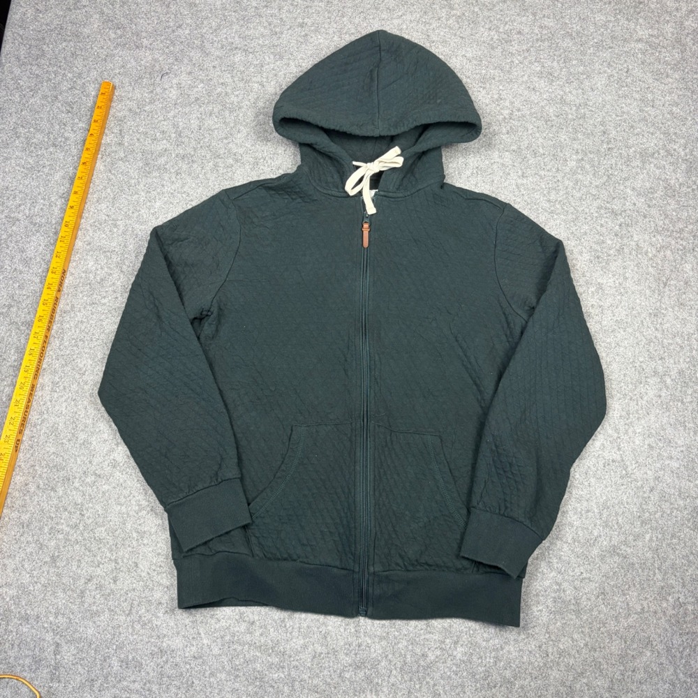 Goodfellow & Co Mens Quilted Full Zip Hoodie Dark Green Size M